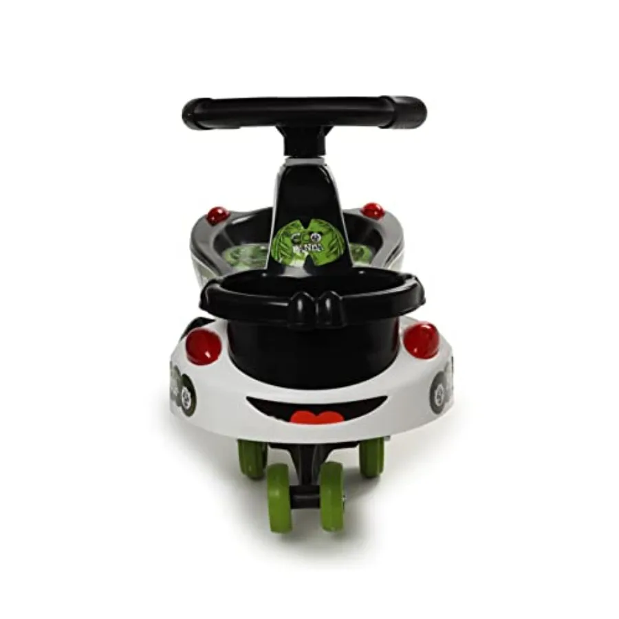 Magic Car Swing Car, Baby Car, Kids Car, Toy Car, Push Car, Ride On Car with Music and Chu-Chu Horn (Eco Panda Magic Car) White