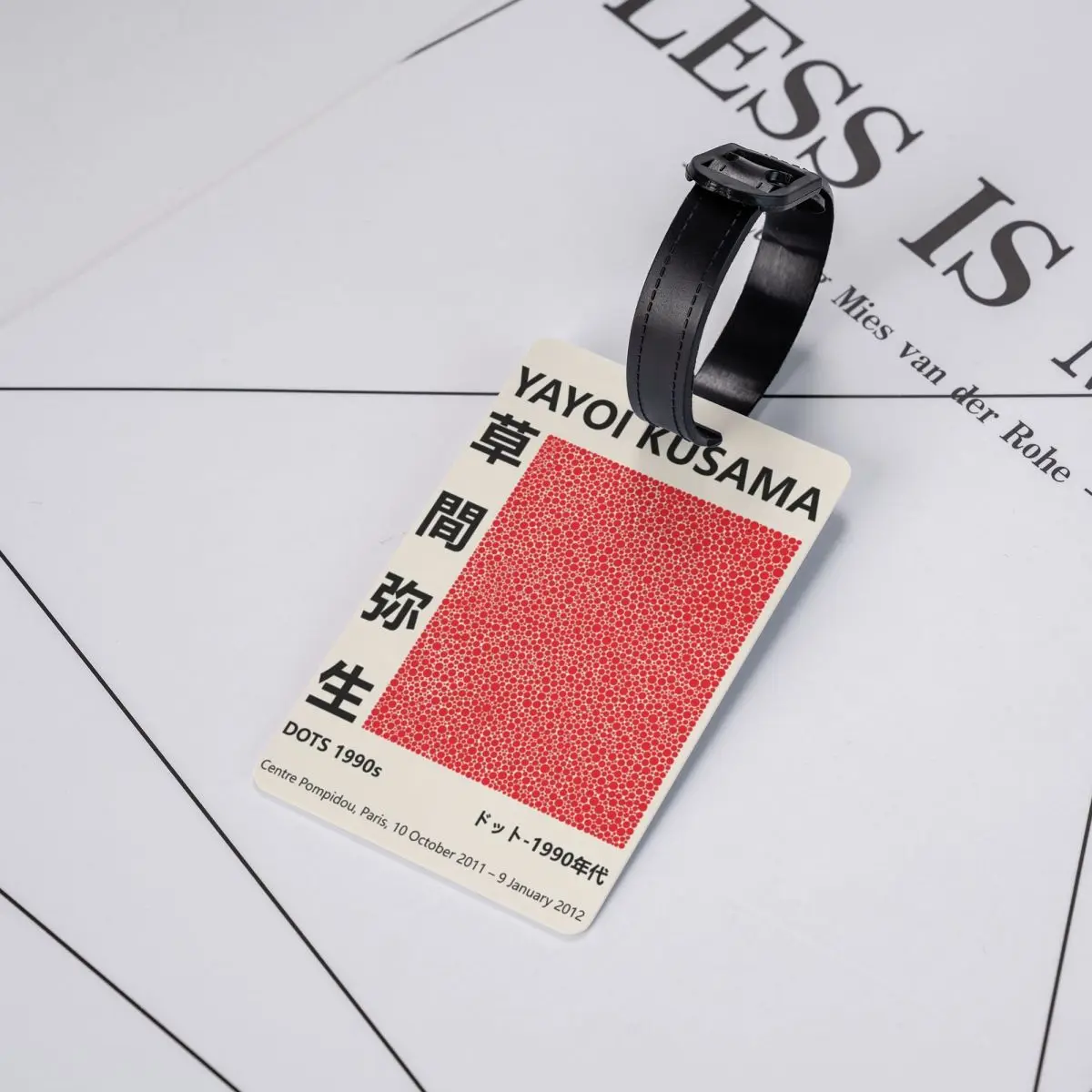 Pontos personalizados vermelho yayoi kusama etiqueta de bagagem para malas bonito pintura abstrata etiquetas de bagagem capa de privacidade nome cartão de identificação