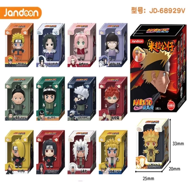 JANDOOM Original Naruto Uzumaki Naruto Blind Box Hyūga Hinata Uchiha Sasuke Haruno Sakura Anime-Figur Reiskorn-Modell Puppe Spielzeug