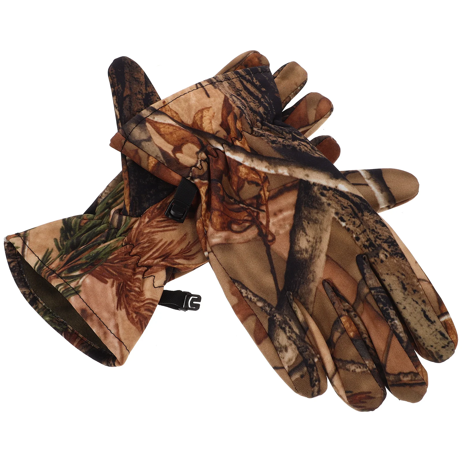 10 Pcs Men's Warm Waterproof Polar Fleece Camouflage Hunting Gloves Full Finger Outdoor Gear Liners Accessories