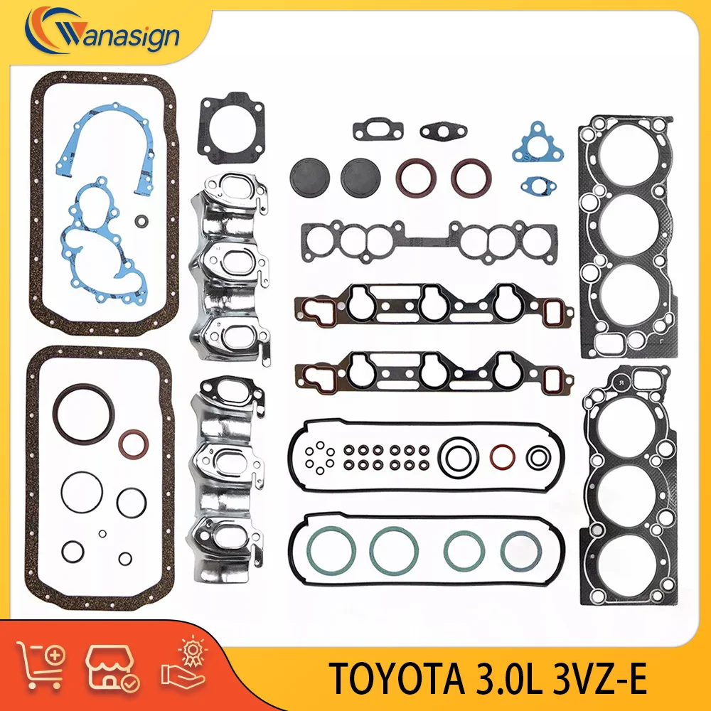 

ENGINE PARTS Full Gasket Set Fit For TOYOTA 4RUNNER PICK-UP T-100 3.0L V6 24V SOHC GAS 3.0 L 3VZ-E 1988-1995