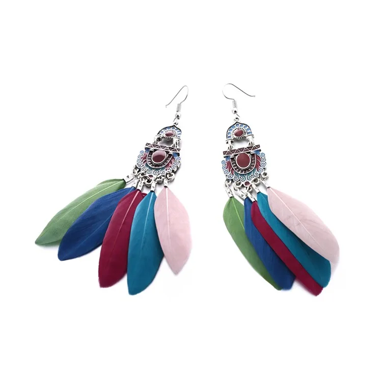 Ethnic style earrings for women, feather earrings, new earrings, cross-border accessories, popular accessories, one piece for de
