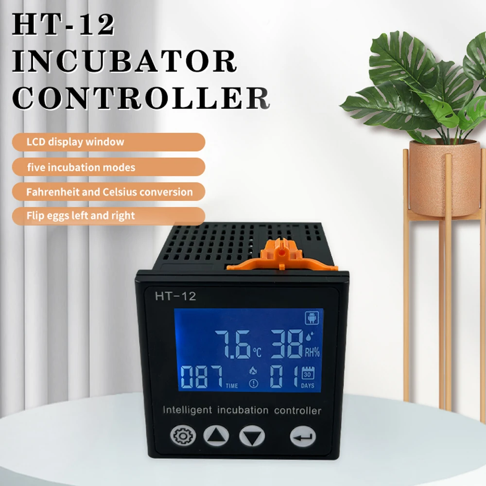 Incubator Controller Thermostat Full Automatic Multifunction Egg Incubator Turning Heating Control System Sensor Probe HT-12