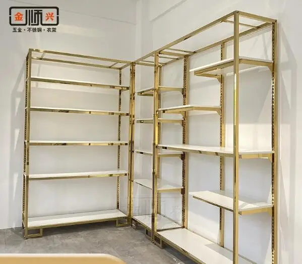 

High grade stainless steel shoe store shoe rack display rack shopping mall commercial live broadcast display bag rack