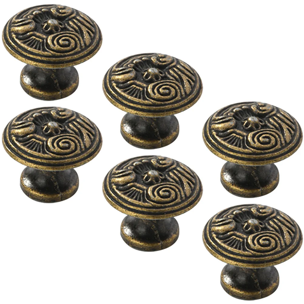 

6Pcs Vintage Zinc Alloy Cabinet Knobs Drawer Pull Handles for Kitchen Cupboard Wardrobe Furniture Cabinet Knobs