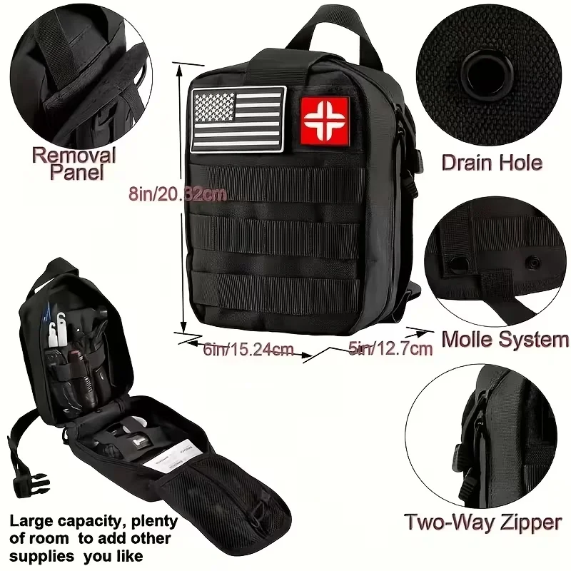 142-Piece Professional Survival And First Aid Kit with Carry Bag Ideal for Men Fathers Camping And Outdoor Adventure Lovers