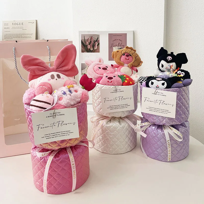 

New Kawaii Kirby's Flower Bouquet Doll Birthday Gift Cute Cartoon Anime Doll Bouquet Valentine's Day Children's Christmas Toys