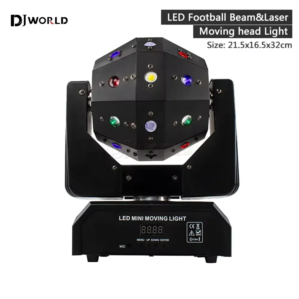 16X3W RGBW Football Lamp Moving Head Light Beam Double Arms Strobe Projector 16/18DMX Stage DJ Bar Party Stage Light 3in1