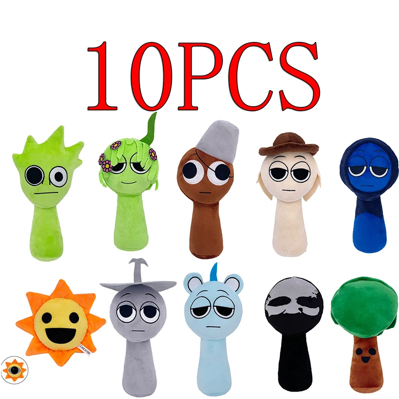 10PCS Sprunki Incredibox Plush Toys Sprunki Plush Toys Stuffed Dolls Sprunki Game Plushie Peluches Oren Stuffed