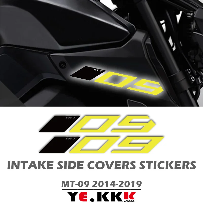 For YAMAHA MT09 MT-09 MT-09SP FZ09 Air Intake Side Cover Sticker Set Fairing Decals Hollow Out Custom 2014-2019