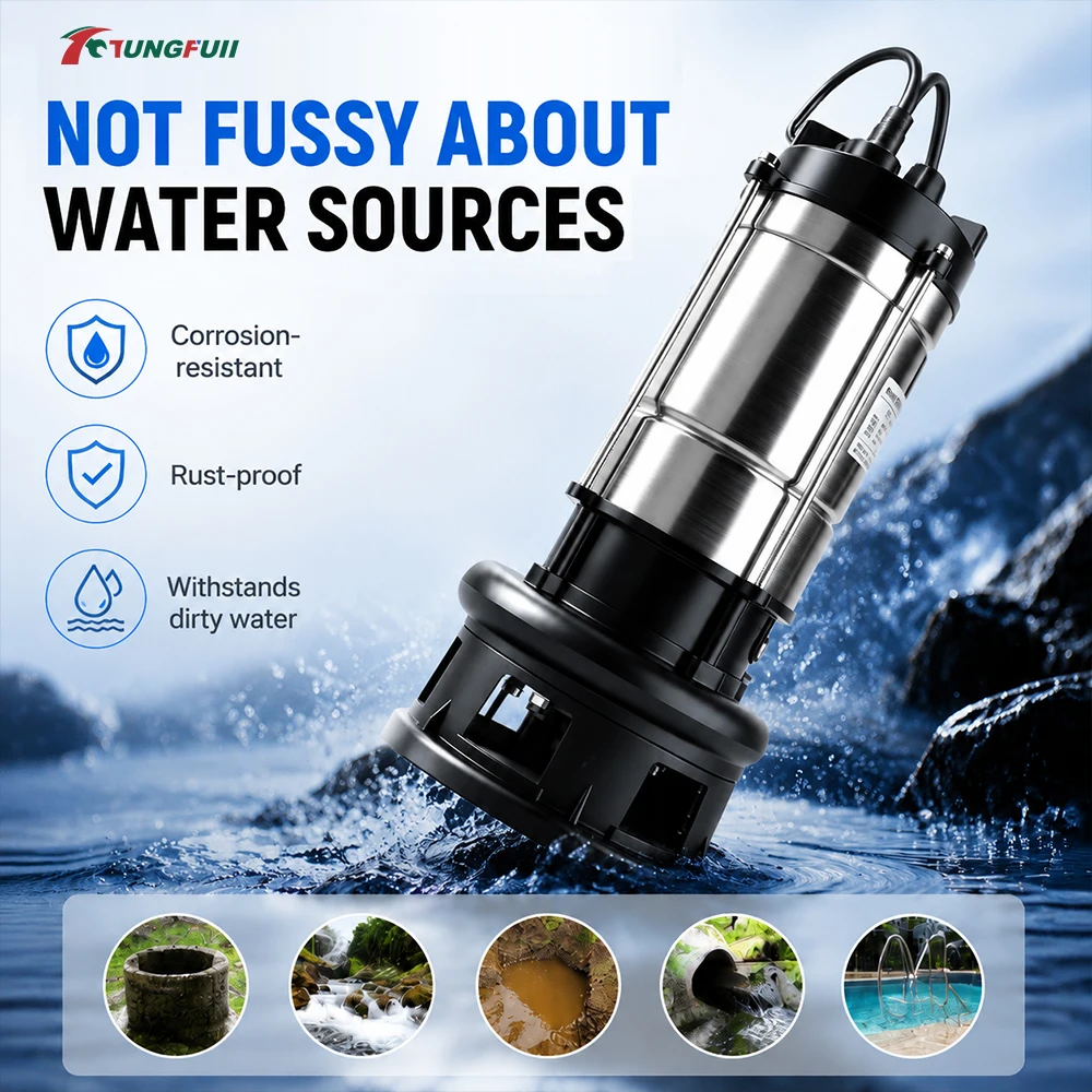 220V Household Cutting Sewage Pump High Power Self Priming Submersible Pump Sludge Mud Septic Tank Waste Water Discharge Pump view 5
