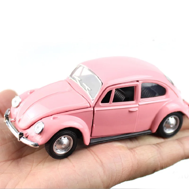 Berry President Die Cast Alloy Beetle Car Model, 1:36 Pullback Vehicle with Opening Doors, Vintage Classic Car Toys for Kids and