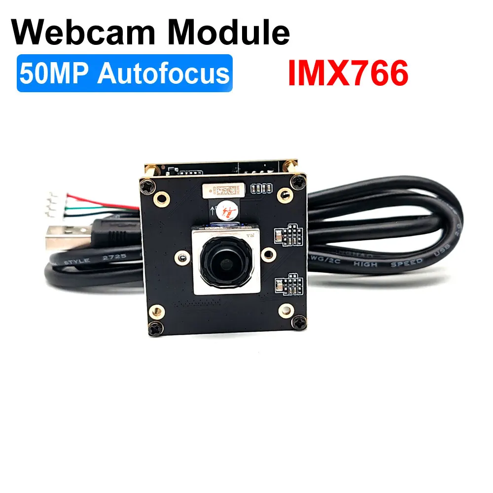 

IMX766 50MP HD USB Webcam Camera Module PDAF 4K High Speed Auto Focus for Conference Live Streaming UVC Plug and Play