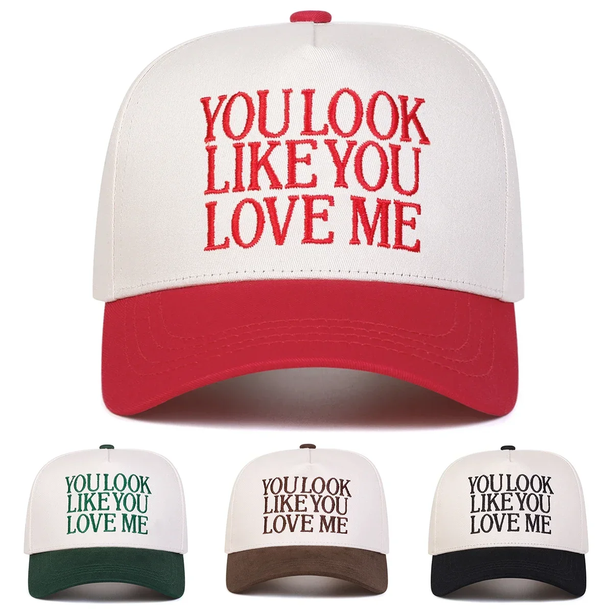 Unisex YOULOOK LIKE YOU Baseballkappen mit Buchstabenstickerei, Frühling und Herbst, für den Außenbereich, verstellbare Freizeithüte, Sonnenschutzhut, Sportkappe