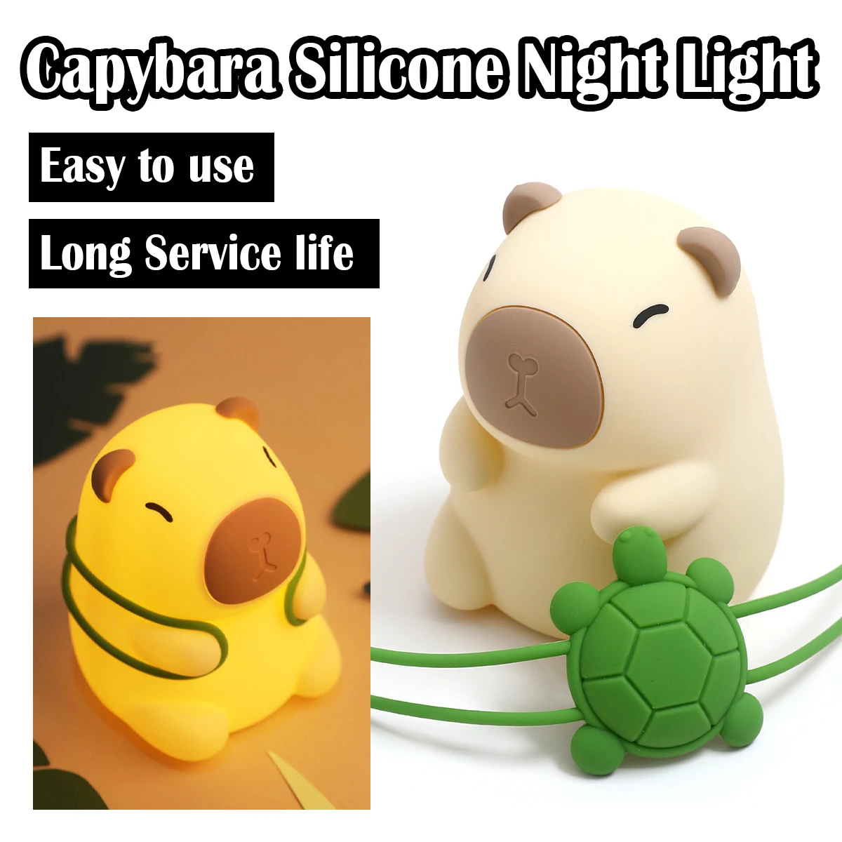 Capybara Night Light Light Silicone Gift USB USB Rechargeable Bedside Slepp Children's Nightlight Light Children's Silicone LED