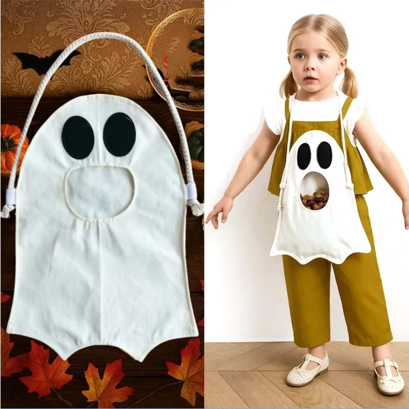 

Детские сумки для конфет на Хэллоуин, сумки на плечо с призраками, детская праздничная сумка «Кошелек или жизнь»