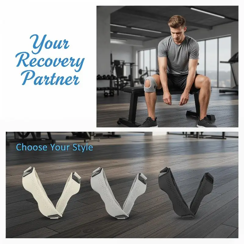 1Pcs Silicone Patellar Tendon Support Strap Adjustable Knee Support Pads For Men Women Sports, Running, Tennis, Jumpers Knee