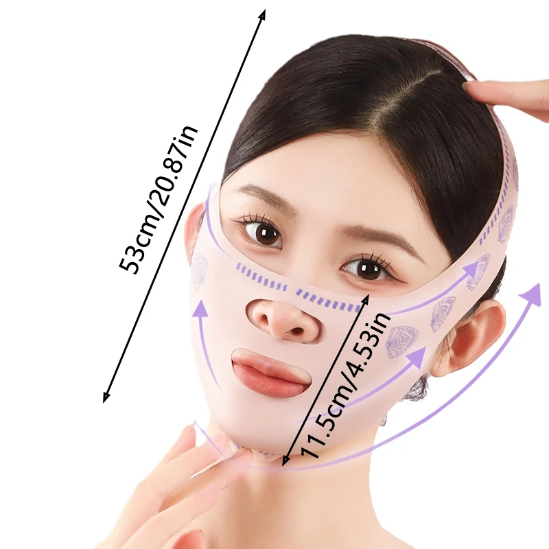 Single/Double Layer Design Chin Up Mask V Line Shaping Face Masks Face Sculpting Sleep Mask Facial Slimming Strap Face Lifting B