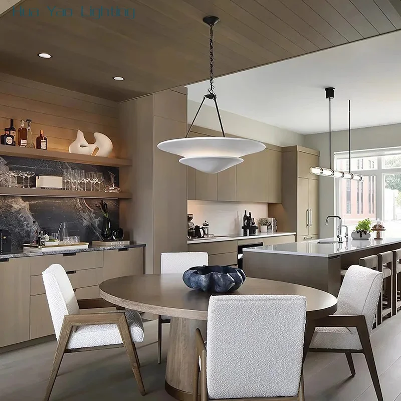 الأمريكية VC الفرنسية الفاخرة قلادة ضوء خمر مصمم الثريا غرفة المعيشة الطعام الرجعية فيلا غرفة نوم وابي سابي نمط الخفيفة