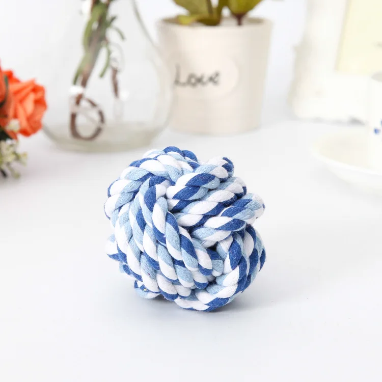 Chien Dog Toy Teeth Chew Cat Dog Toy Rope Ball Braided Cotton Rope Interactive Rope BallToy Playing Accessories Christmas Design