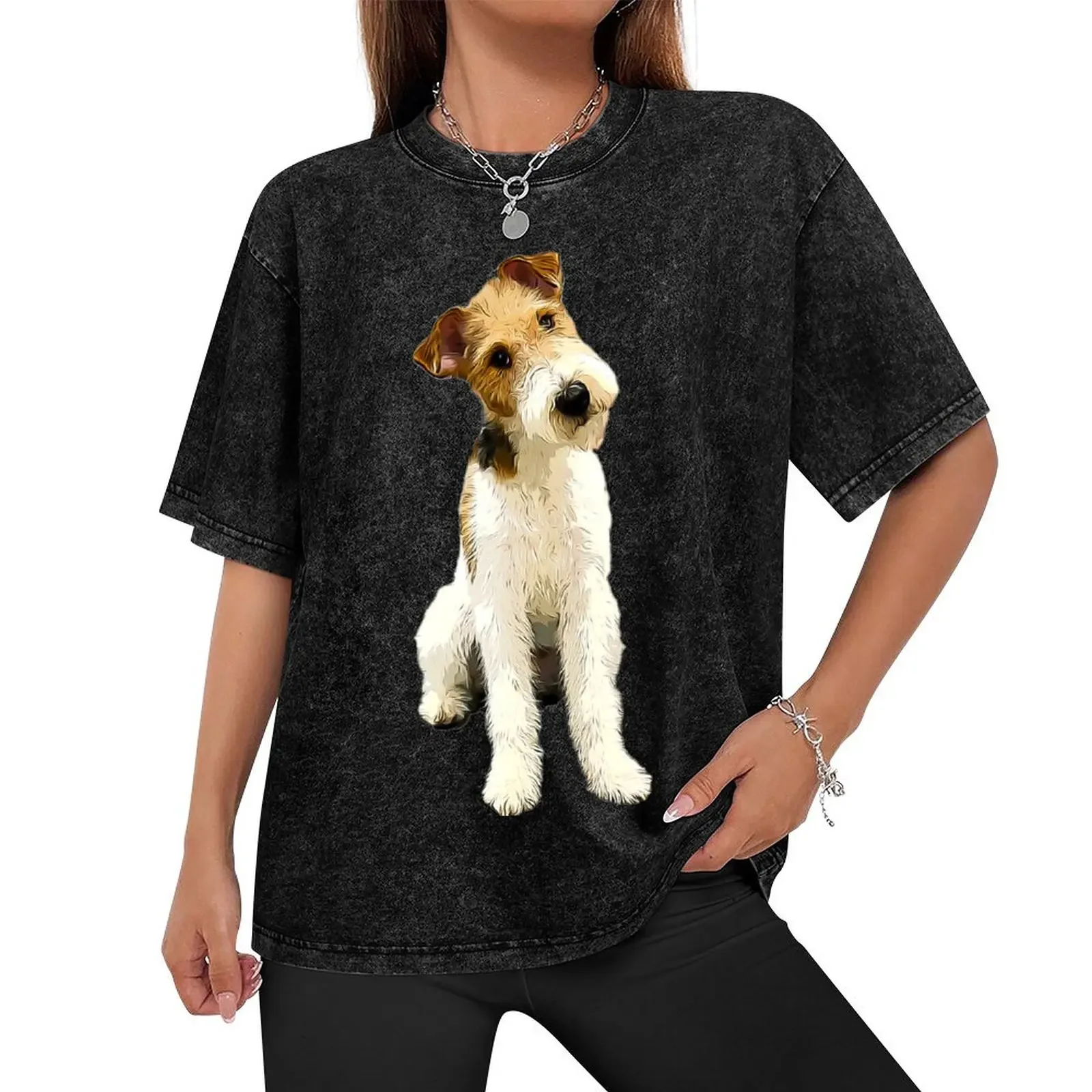 Wire Fox Terrier Head Tilt T-Shirt anime oversized t shirt vintage vintage t shirt men