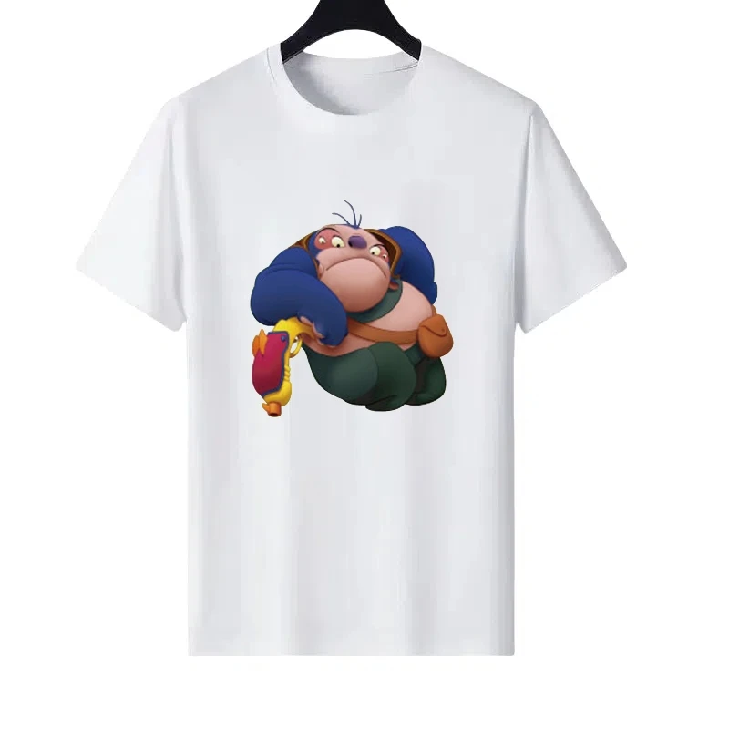 

Disney Stitch Pattern Woman White Round Neck Parent-child Clothing Print Tops Ladies Cheap Short Sleeves T-Shirt Men Sweatshirts