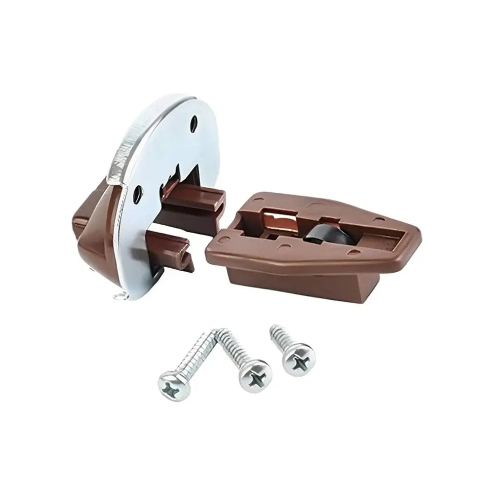 مجموعة واحدة من ملحقات شرائح دليل الدرج المعدني البلاستيكي مع مجموعة أدوات استبدال شرائح مسار الدرج العالمي باللون البني