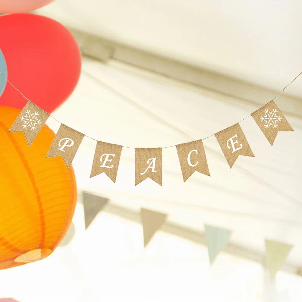 

Swallow-Tailed Flags Burlap Banner Bunting Garland Hanging Decoration Party Wedding Christmas Birthday Supplies