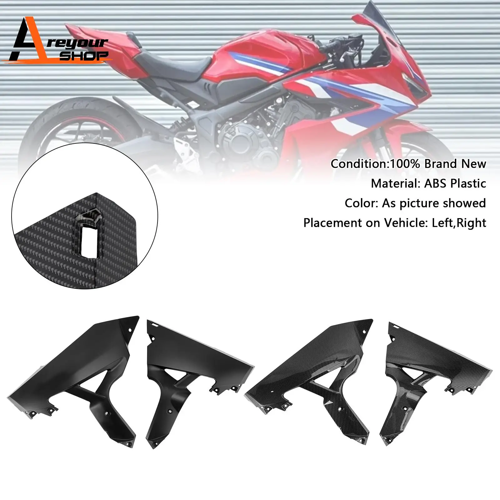 

Hand Side Belly Frame Panel Fairing Cowl for Honda CBR650R 2024-2025
