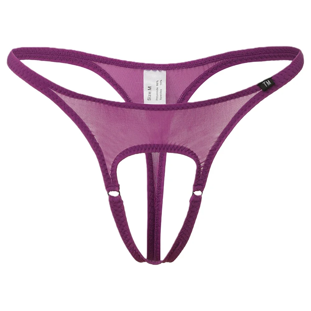 Men Sensual Low Rise Thongs Front Open Pouch Underwear High Elastic Soft Stretch For Intimate Use 95%Polyester+5%Spandex