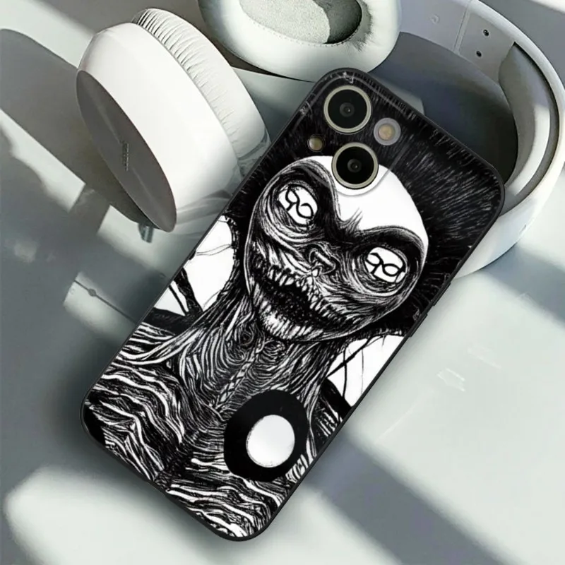 Uzumaki Sea Horror Manga Junji Ito Phone Case FOR IPhone 15 14 11 12 Pro 8 7 Plus X 13 Pro MAX XR XS MINI SE 2020 Black Covers