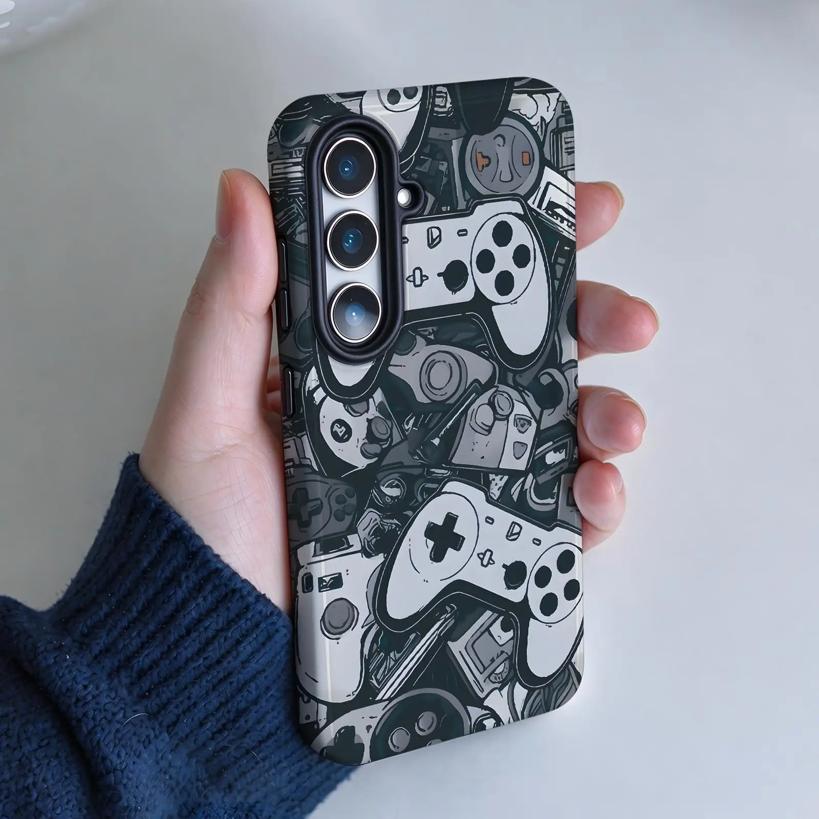 Phone Case For Samsung Galaxy A57 A56 A37 A27 A17 A36 A26 A55 A35 Glossy Film Phone Case Game Controller Graphic