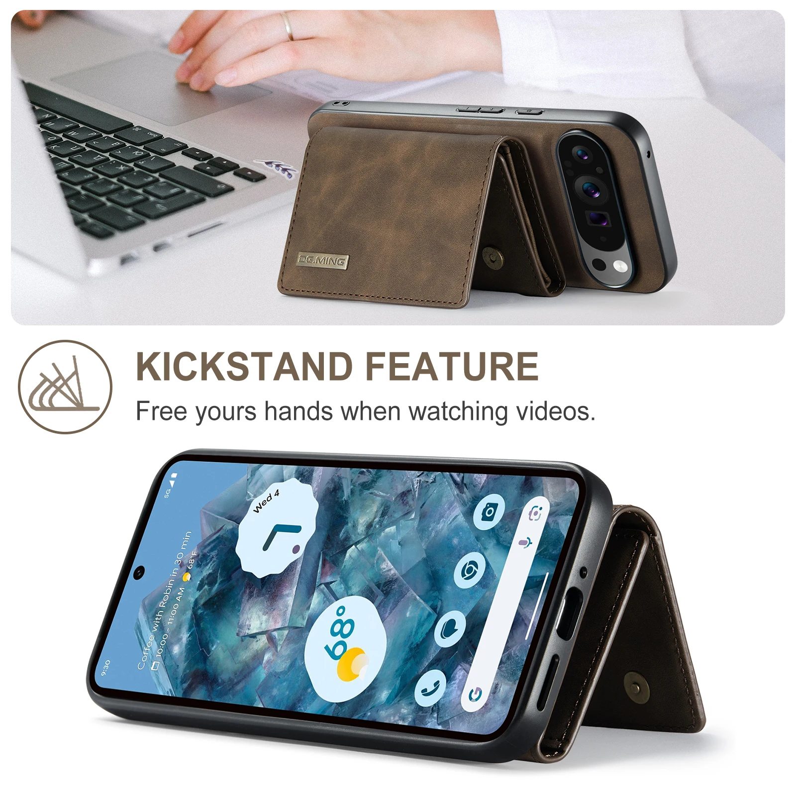

With Large Bill Room Phone Case For Google Pixel 6 7 8 9 10 Pro XL/7A 8A 9A Wallet Case 2IN1 Detachable Leather Magnetic Cover