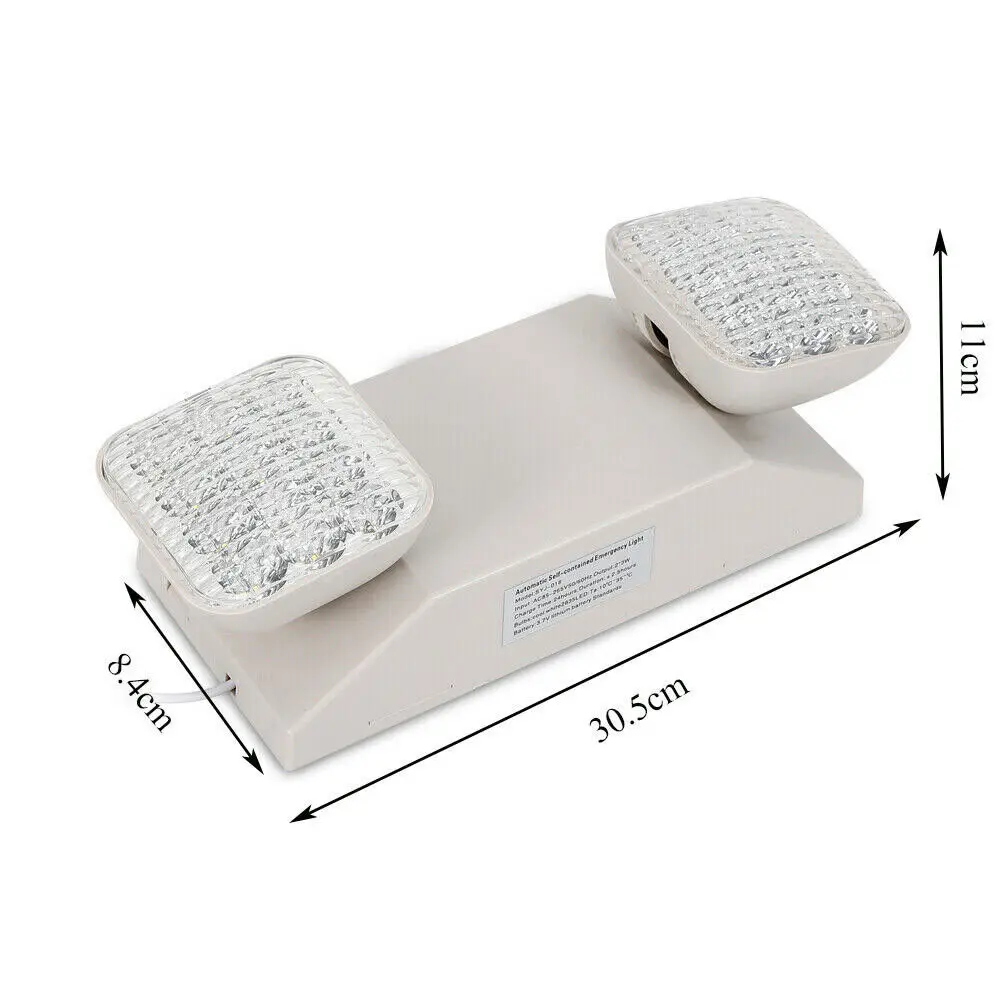 6 Pack LED Emergency Exit Light Adjustable 2 Head AC85-265V With Battery Back-up