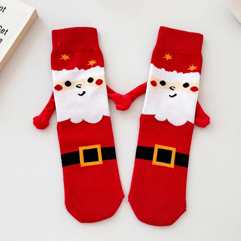 2024 Hot Hand in Hand Socks Cartoon Halloween Socks Christmas Socks Couple Men and Women Mid Tube Gift Long Socks Christmas Gift