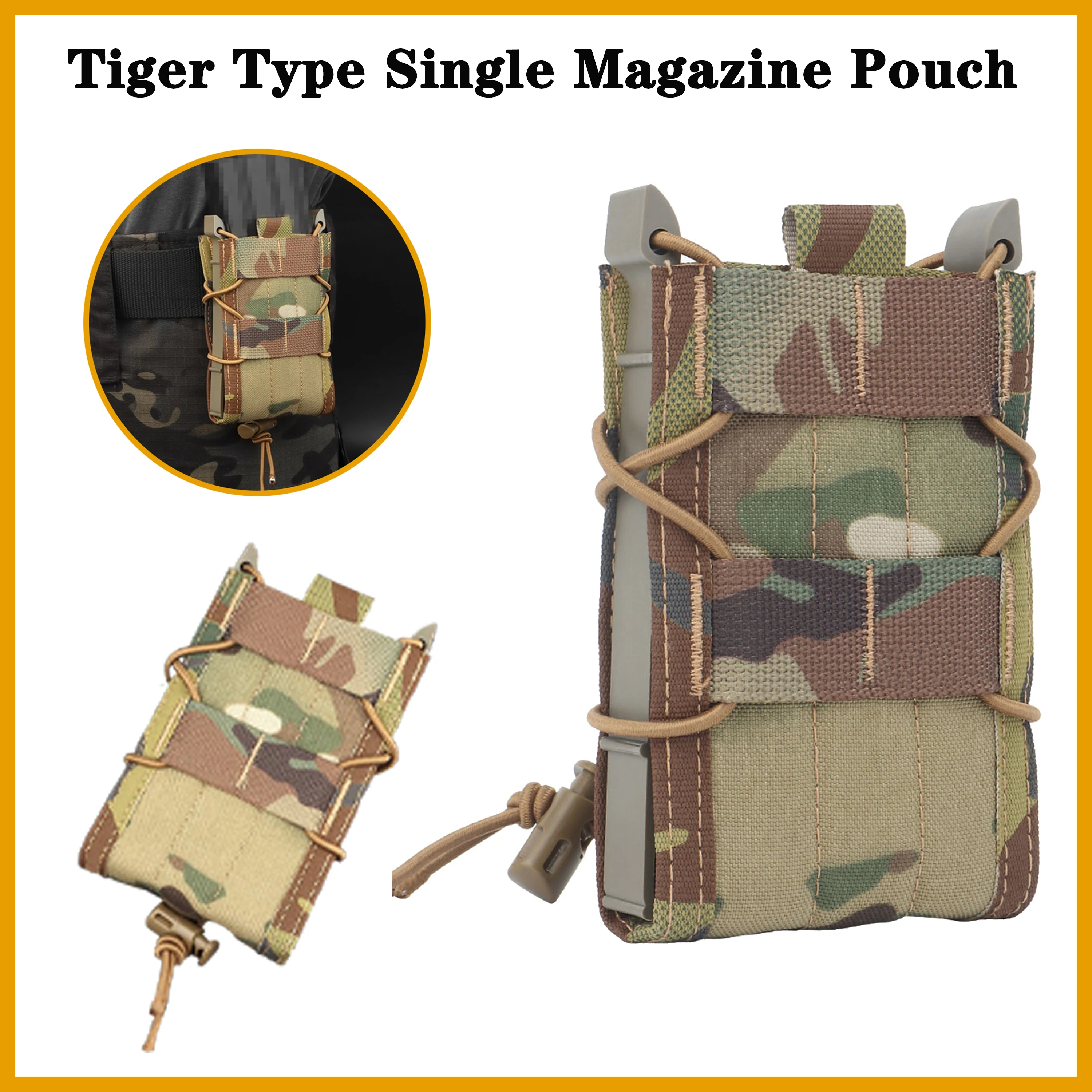 

Tiger Type Single Magazine Pouch Outdoor Hunting Shooting Belt&Vest Accessory Equipment /Drawstring Magazine Dump Universal Bag