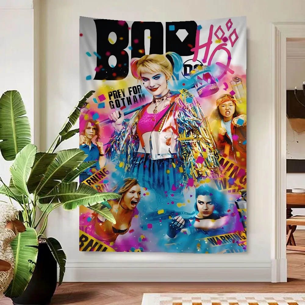 H-harley كول Q-quinn فيلم أنيمي نسيج معلق التارو الهبي جدار السجاد النوم ديكور المنزل