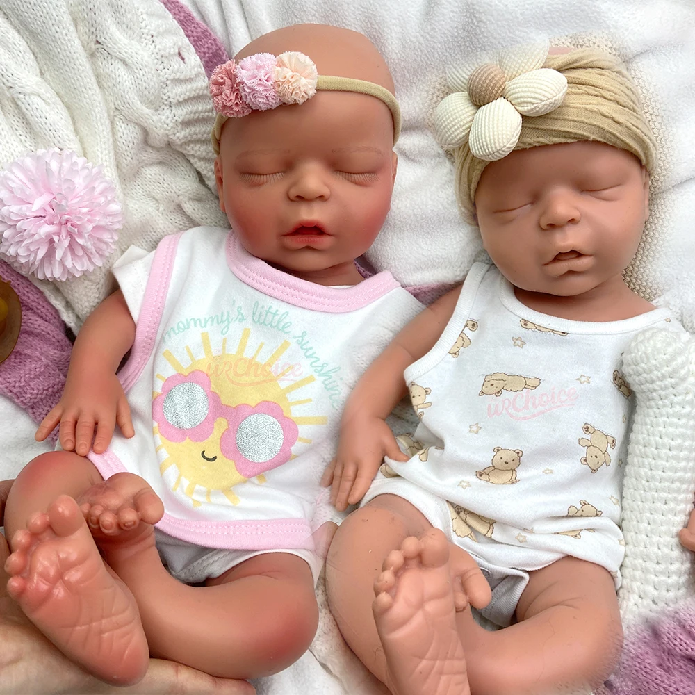 

45cm Open Mouth Full Solid Silicone Reborn Baby Girl Realistic Skin Veins Newborn Weighted Doll for Emotional Healing