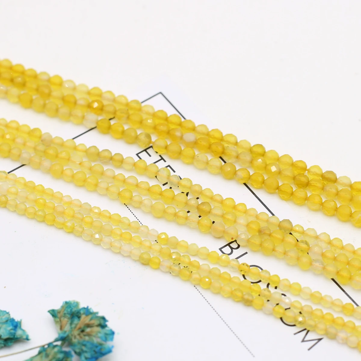 Natural Stone Faceted Beaded Yellow Agate Gemstone Isolation Loose Beads for Jewelry Making Diy Necklace Bracelet Accessories