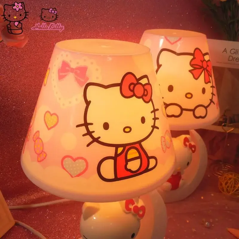 Hello Kitty Table Lamp Cartoon Warm Light Bedside Lamp Desk Study Dormitory Bedroom Reading Children's Night Light Gift