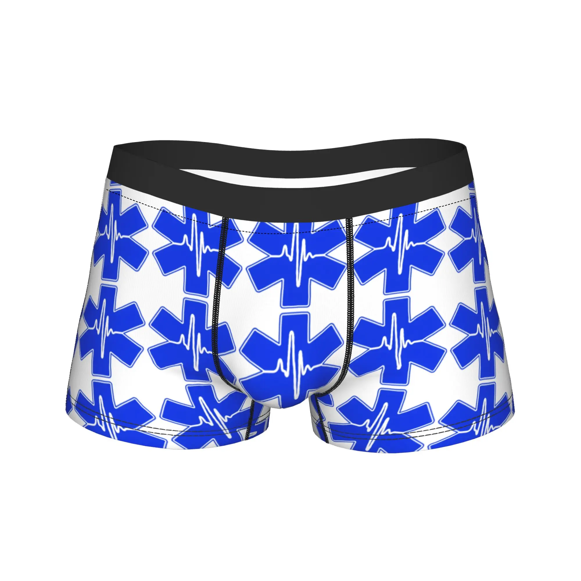EMT Star of Life Boxer Shorts  3D Pouch Underwear Quality Custom DIY Shorts Briefs Breathable Men Panties Big Size