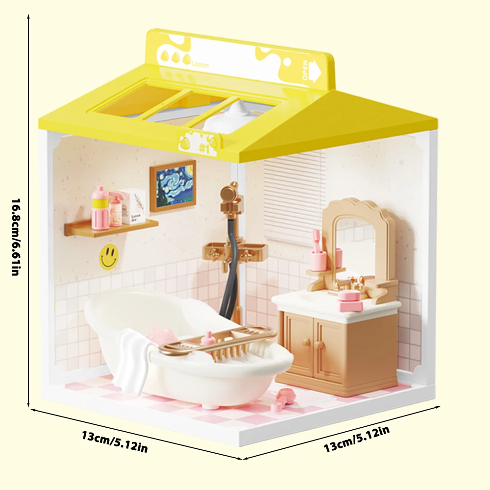 Miniatura 9 stili fai da te costruzione breadbox camera da letto bagno cucina soggiorno tema mini mobili set di montaggio creativo giocattolo 3D regalo