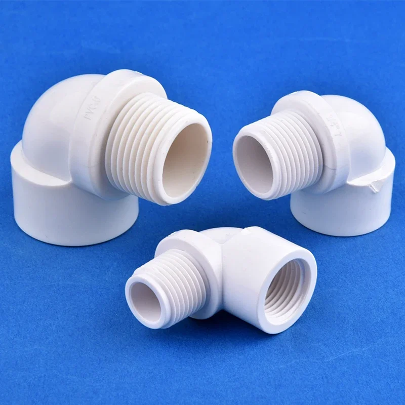1 2 inch 3 4 inch 1 inch white plastic garden irrigation elbow fitting with female and male threaded ends for water supply pipin