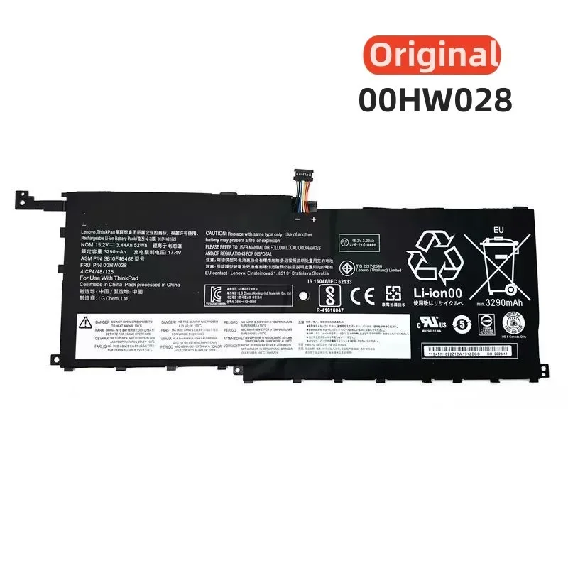 

100% оригинал, 15,2 В, 3290 мАч для Lenovo ThinkPad 00HW028/029 01AV441 01AV410/459 X1 Carbon 4th 2016 TP00076A/B/C, аккумулятор для ноутбука
