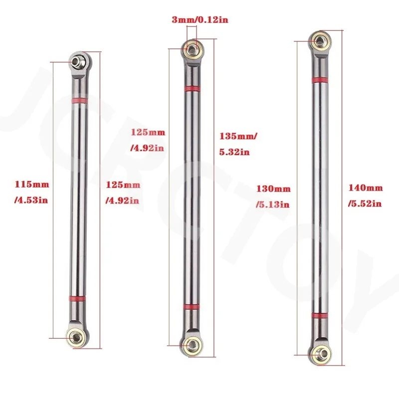 RC 8Pcs Aluminum Linkage w/M3 Rod End Set For 313mm Wheelbase 1/10 Axial SCX10 RGT 86100 RC Crawler Upgrade Parts