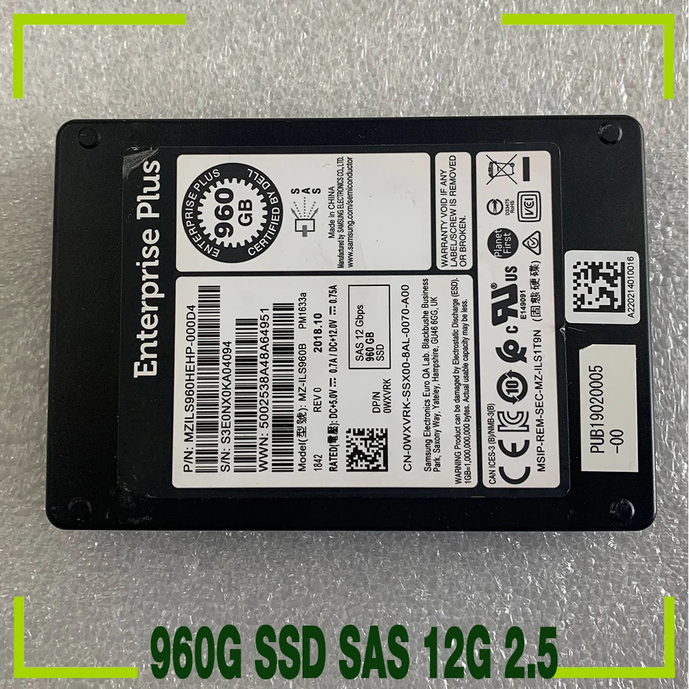 960GB For WXVRK  0WXVRK  DMF2C SCV3020 EQ 960G SAS 12Gb 2.5 Server SSD