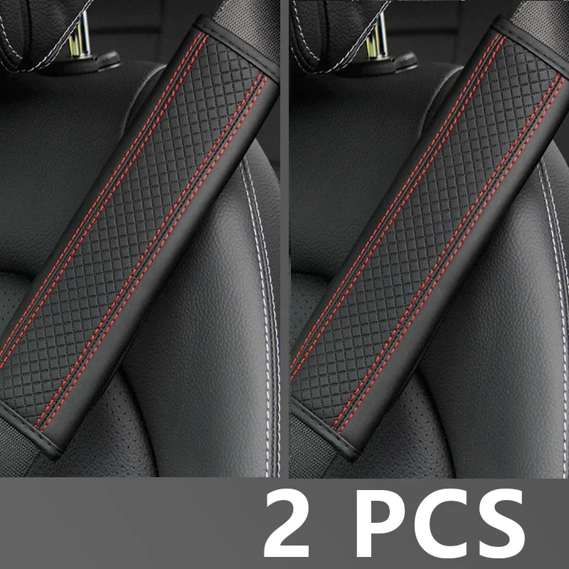 Car Accessories Seat Belt Pu Leather Safety Belt Shoulder Cover Breathable Protection Seat Belt Padding Pad Auto Interior Access