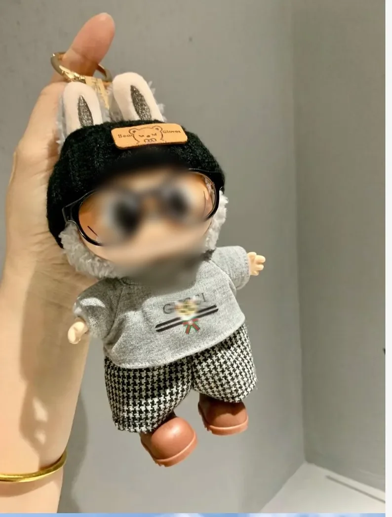 

Doll Clothes Five Piece Set Handmade hat glasses T-shirt pants shoes bubu Clothing Set