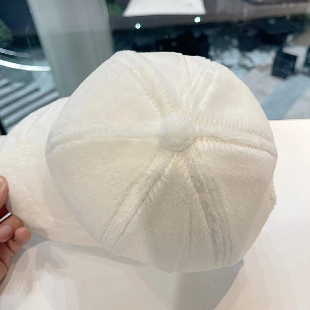 New M Versatile Baseball Cap Blended Caps Brand Female Autumn And Winter All Match Plush Hat Suitable For Face Big Baseball Caps image 5