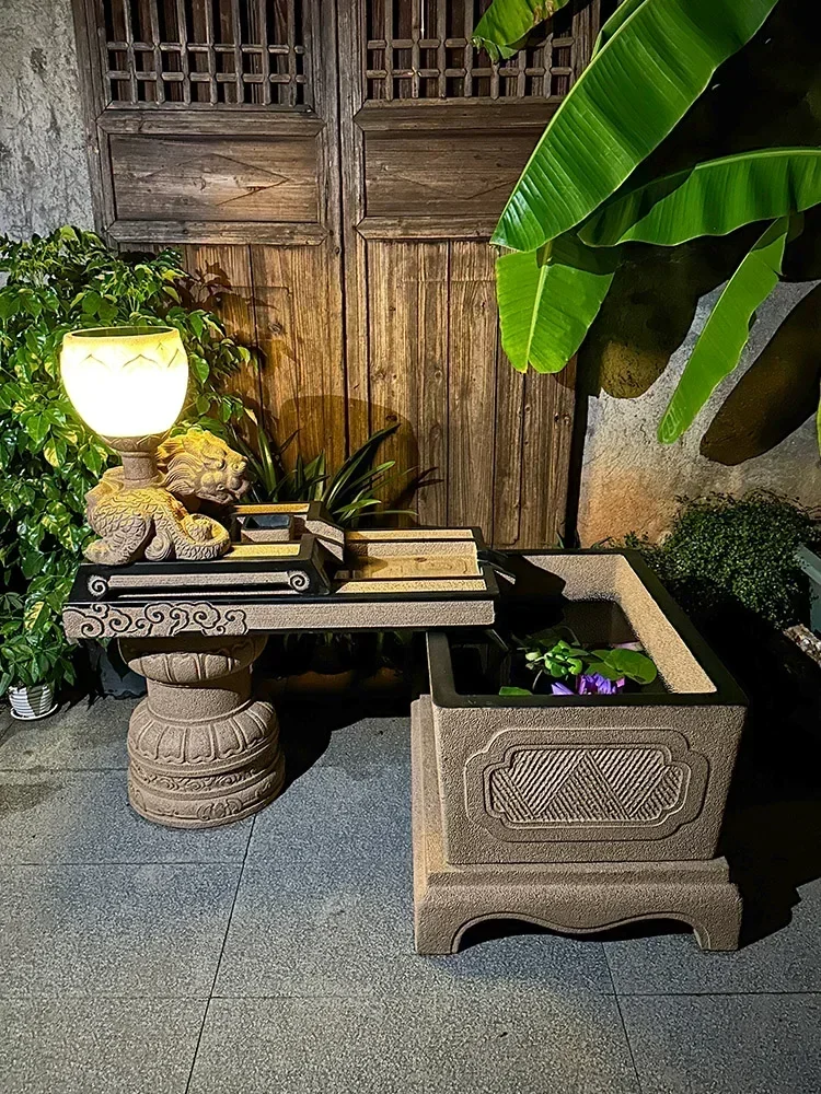Fuente de Agua Decorativa TAO con Circulación de Agua para Balcón, Estanque de Peces, Jardín en el Último Piso, Paisajismo y Piscina